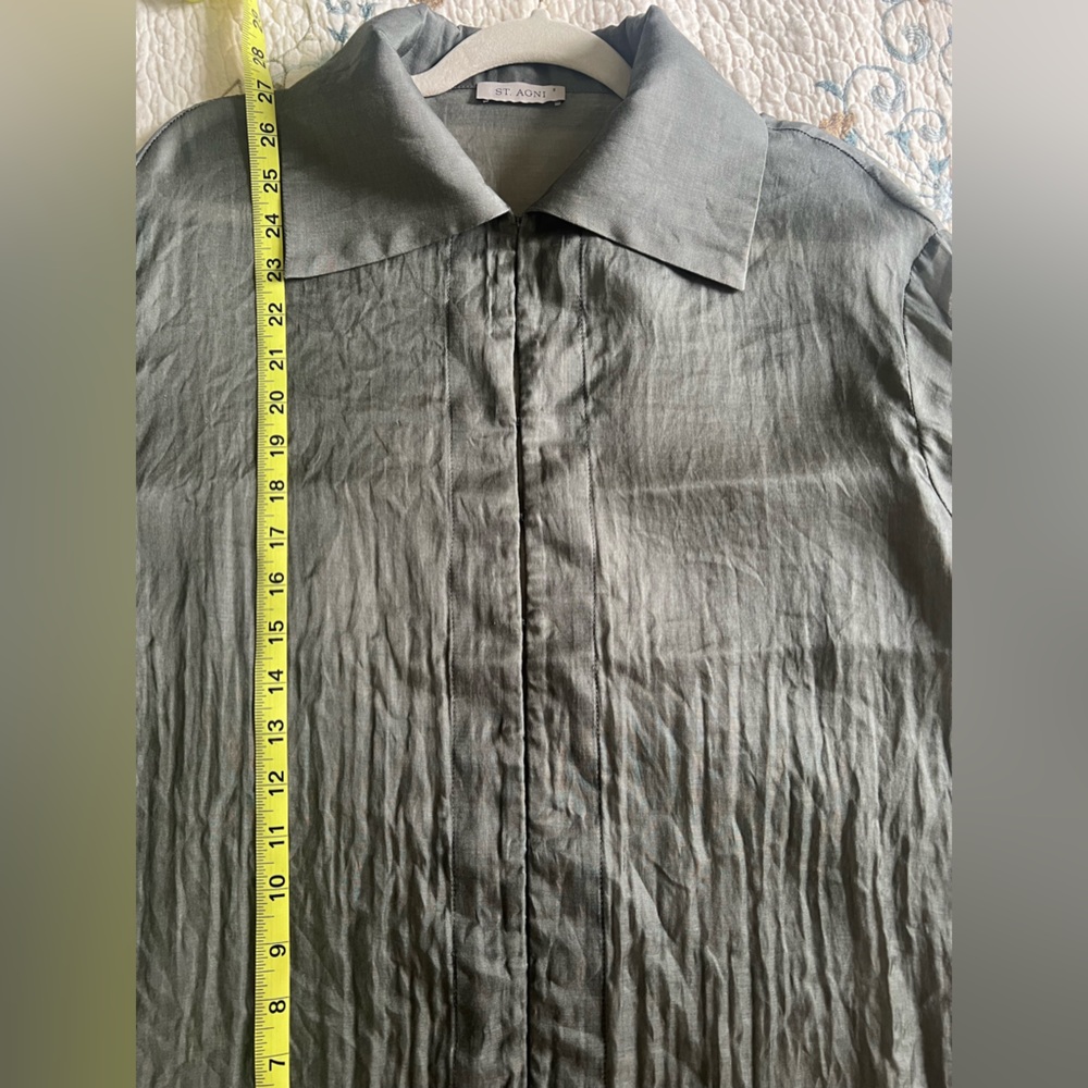 St. Agni Small Blouse Dreamy Cotton Silk Blend Airy and Soft Luxurious Feel - Picture 7 of 13